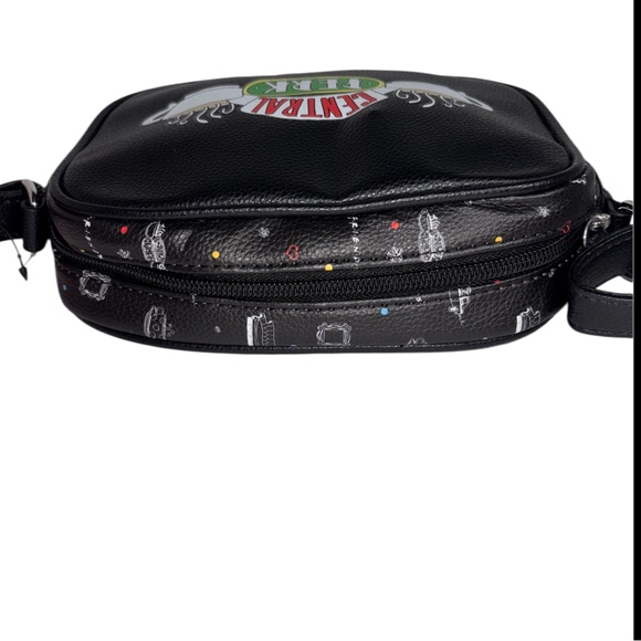 Danielle Nicole Friends Central Perk Logo Crossbody Black Bag Zip Top Closure - Picture 8 of 16